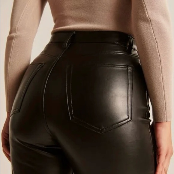 Abercrombie & Fitch 90s Curve Love Vegan Leather Pants Sz 27/4 - Picture 7 of 14